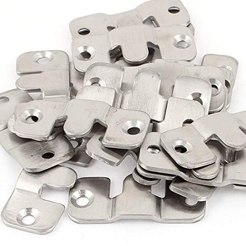 uxcell uxcell Stainless Steel Universal Sofa Interlocking Furniture Connector 20pcs