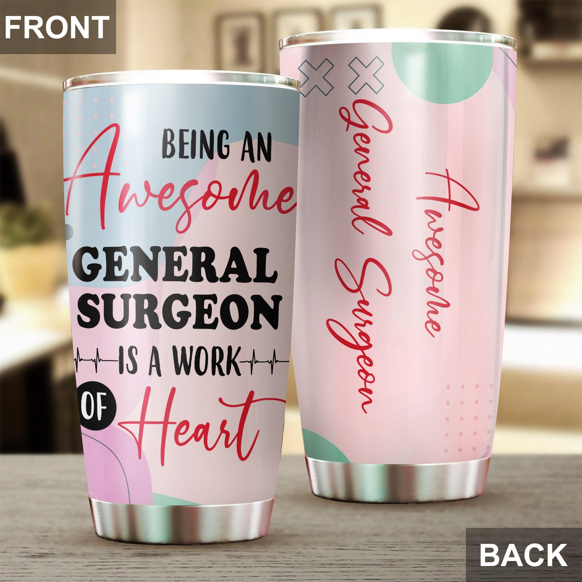 MEDROC MEDROC Awesome General Surgeon Tumbler Stainless Steel 20oz, Funny General Surgeon Gifts Bulk For Birthday Christmas, General Surgeon Gifts For Men Women Office Coworker Driking Coffee Cup Humor