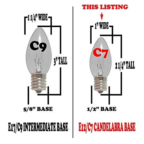 Novelty Lights Novelty Lights 25 Pack C7 LED Twinkle Outdoor Christmas Replacement Bulbs, Multi,C7/E12 Candelabra Base, 5 Watt
