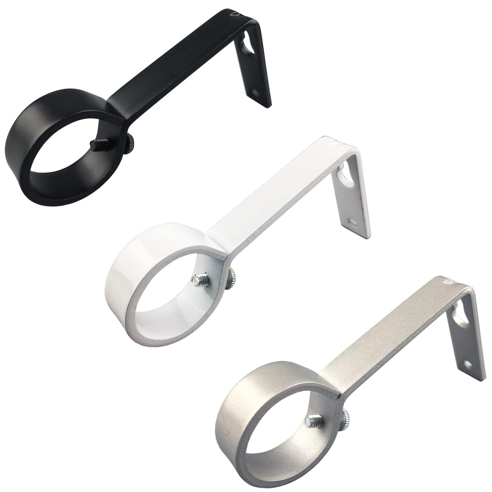 Kowibcl Kowibcl Ceiling Curtain Rod Bracket, 27 Pcs Ceiling Mounted Curtain Rod Brackets for 7/8 Inch Curtain Rod Holder, Heavy Duty Ceiling Bracke for Wall, Silver