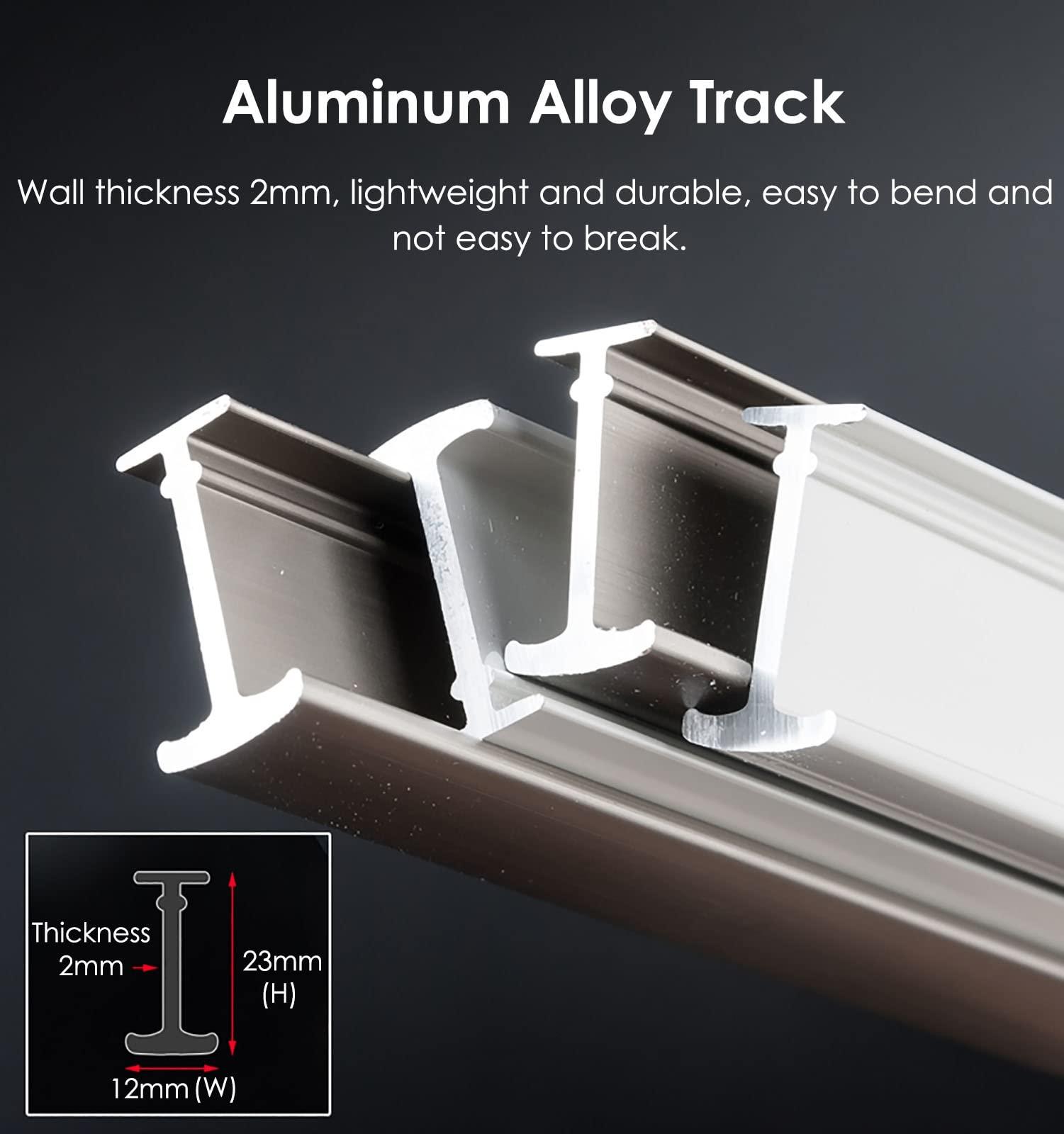 SRNSAEB SRNSAEB Aluminum Ceiling Curtain Track System with Hooks and Accessories, Flexible Bendable Curtain Rail for Oversized Window/Room Divider (Size : 3m/9.8ft)