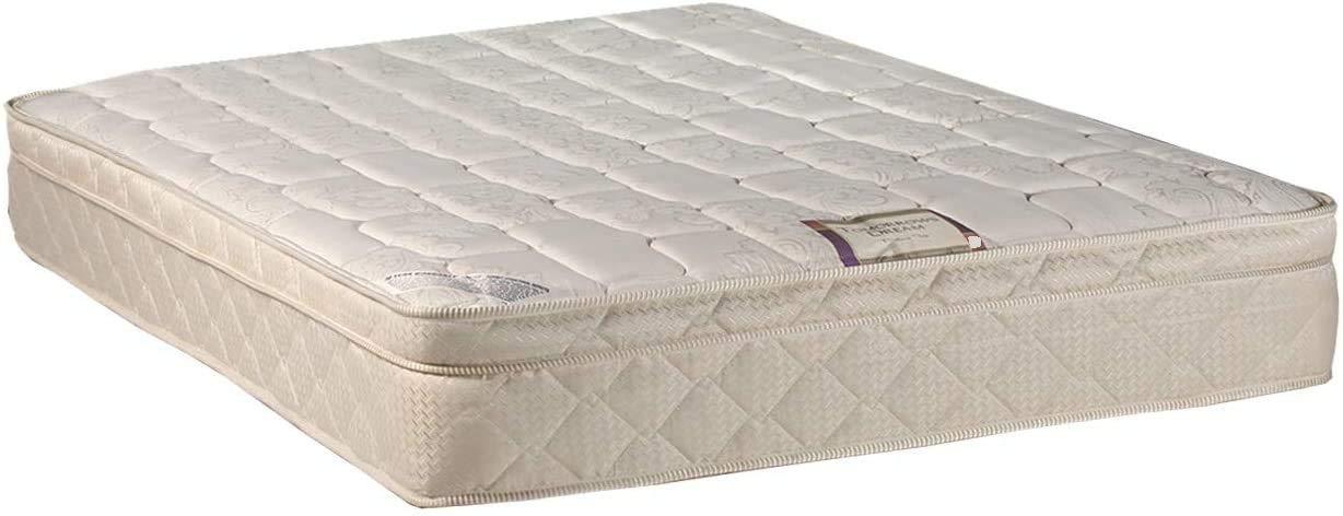 Dream Solutions USA Dream Solutions USA DS USA Dream World Inner Spring Pillowtop (Eurotop) Medium Soft Mattress Only with Mattress Cover Protector - Fully Assembled, Orthopedic (Twin 39"x75"x10")