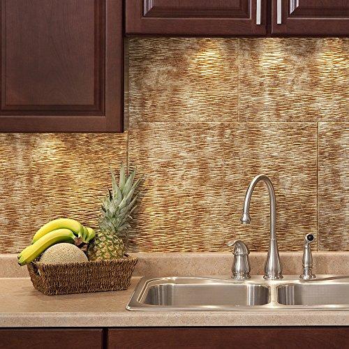 FASDE FASDE Ripple Decorative Vinyl Backsplash 15 sq ft Kit in Bermuda Bronze