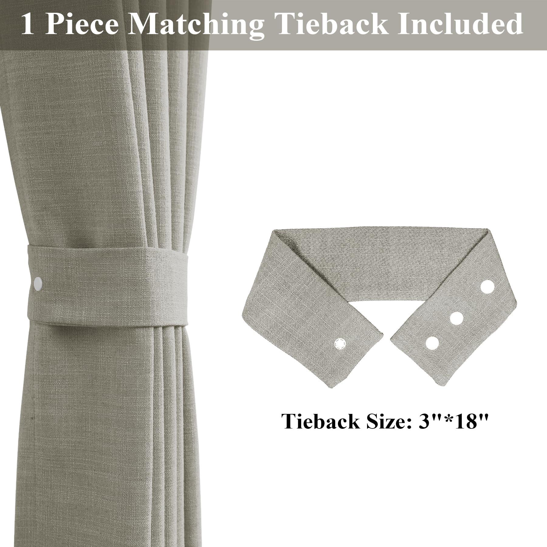 Frelement Frelement Extra Wide Breathable Faux Linen Curtains Noise Reduction Pinch Pleat Drapes for Bedroom, Patio Door, Sand White, 120" W x 84" L, 1 Panel