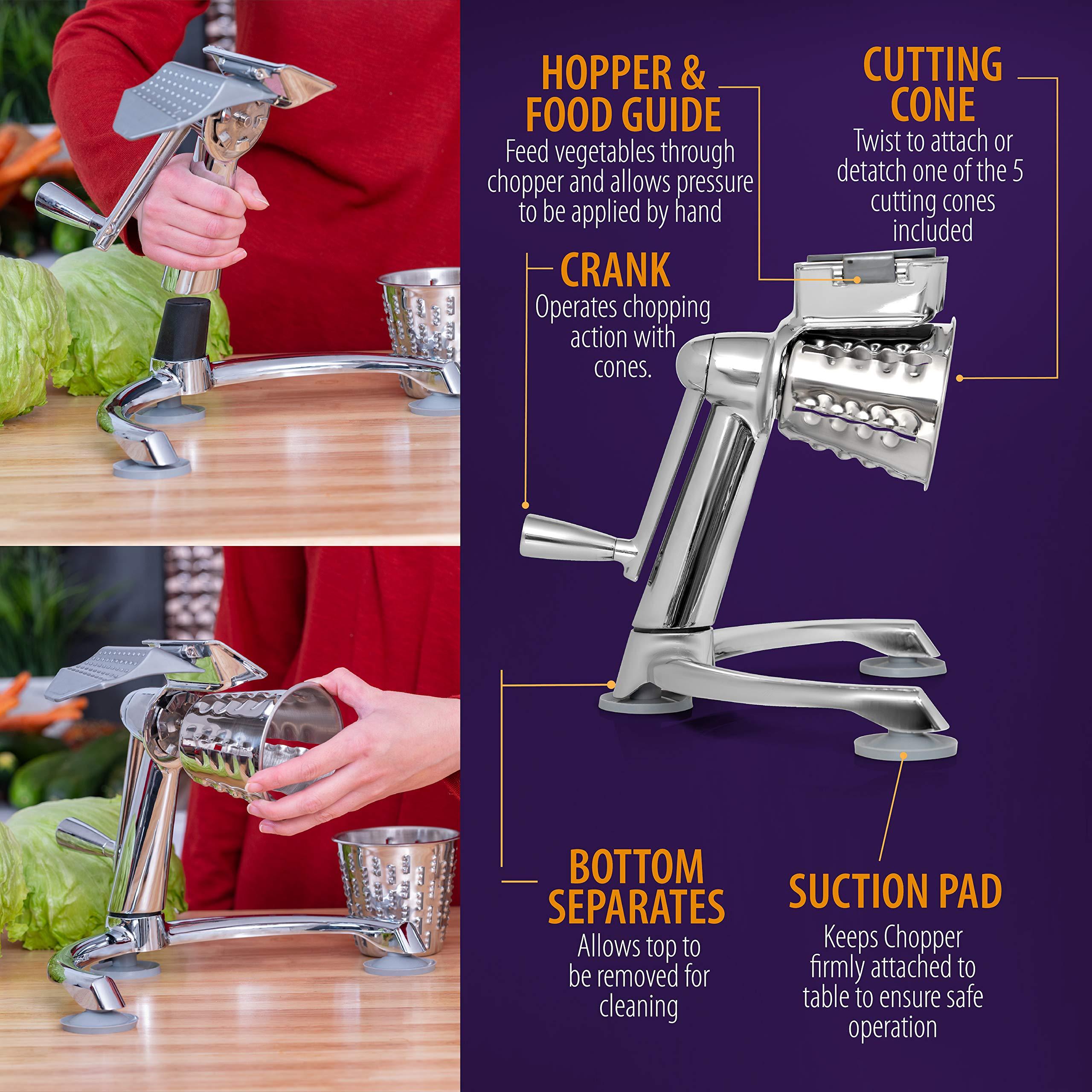 Maxam Maxam Vegetable Chopper, Dynamic Food Processor with Stainless-Steel Shredders