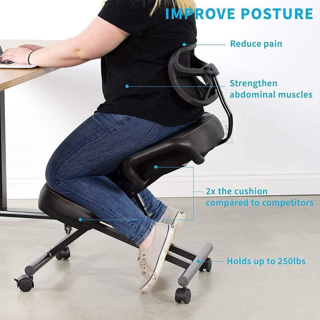 QMZDXH QMZDXH Kneeling Chairs with Back Support, Ergonomic Chair, Help Relieve Back Pain and Improve Posture Correct Sitting Posture Small Stool