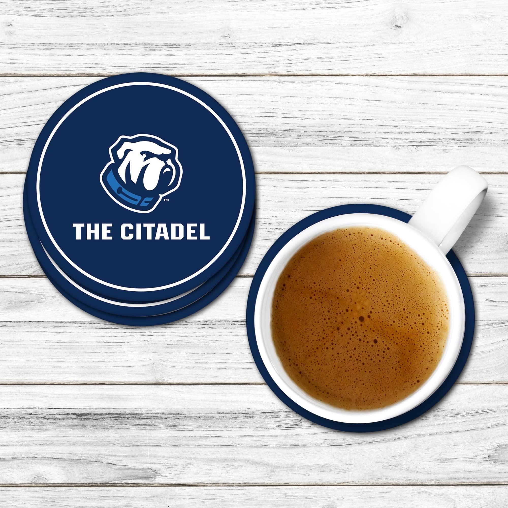 greeklife.store The Citadel Hardboard with Cork Backing Beverage Coasters Round (Set of 4) Coasters for Drinks (The Citadel 2)