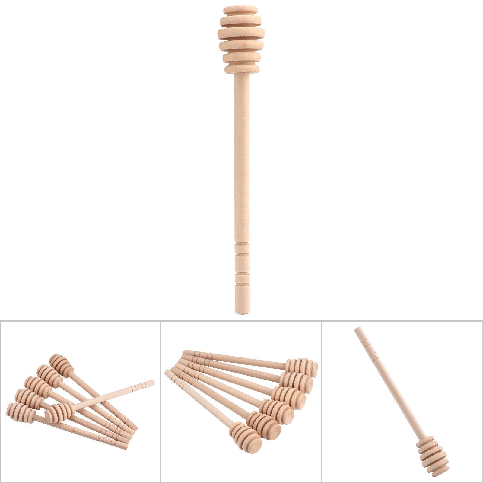 flexman FLEXMAN 50Pcs Honey Dipper Sticks, Wooden Honey Mixing Stirrer, Honey Stirrer Stick for Honey, Syrup, Molasses or Viscous Liquid, Wedding Party Gift (Take Honey King Slotting 16CM)