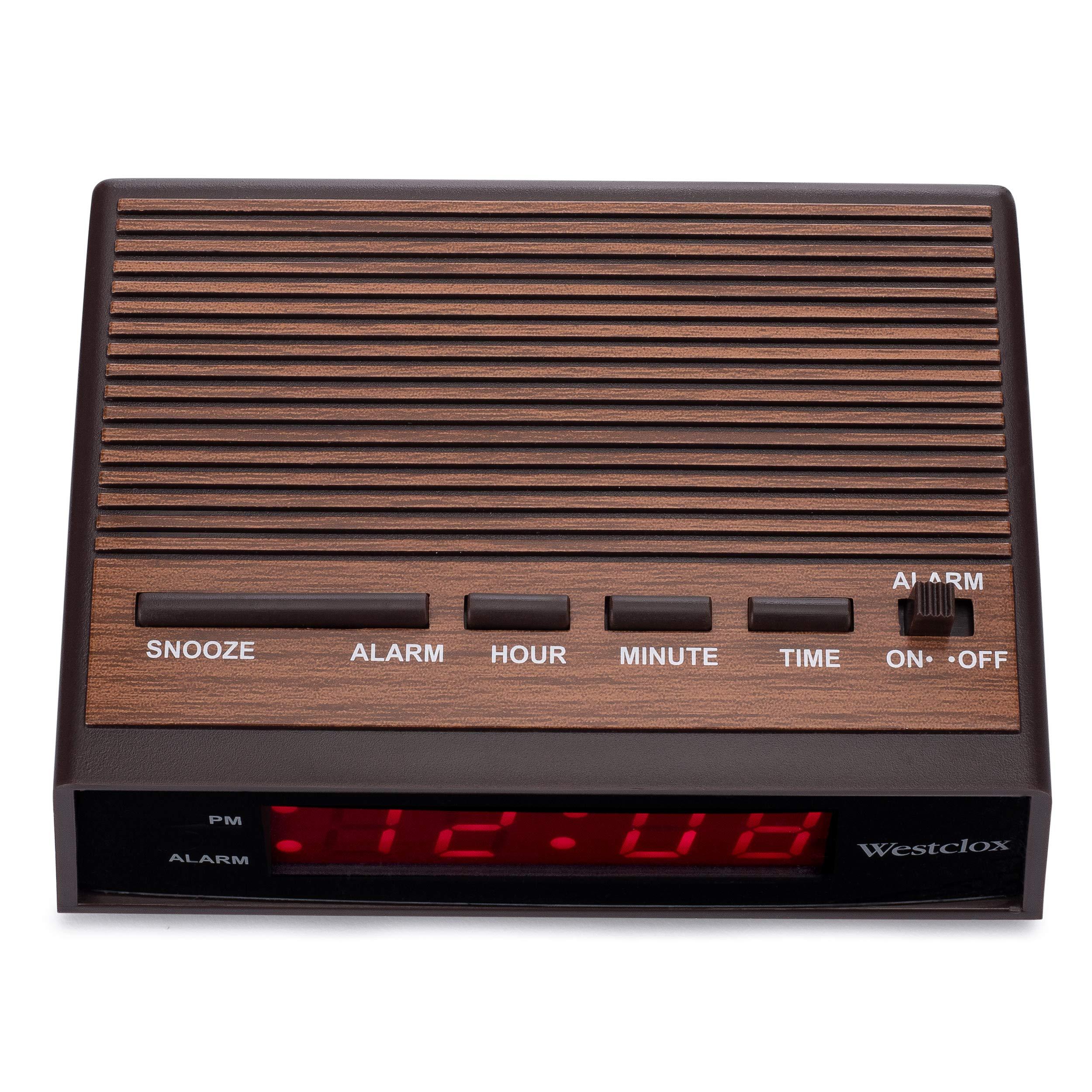 Westclox Westclox Retro Wood Style Easy To Read Super Bright Small Night Table Ascending Alarm Clock 22690.