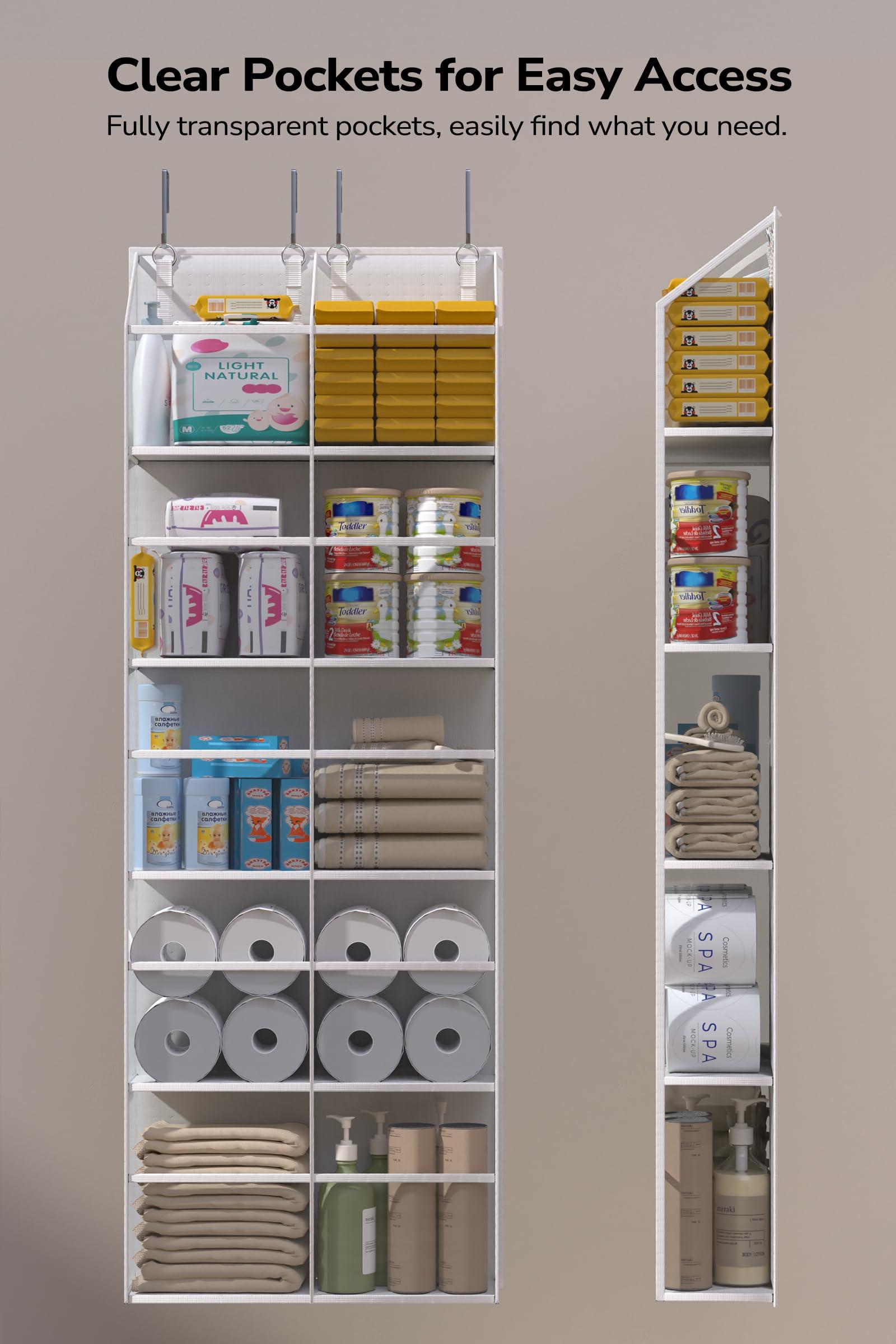 ALLTIDYUP ALLTIDYUP Dual-Row 5 Tier Shelf Hanging Closet Organizers + Dual-Row Transparent 5 Tier Over The Door Organizer