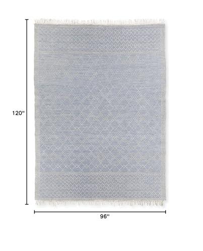 Natural Weave Natural Weave Handwoven Modern Wool Area Rugs, Color : Ivory/Blue (8' x 10')