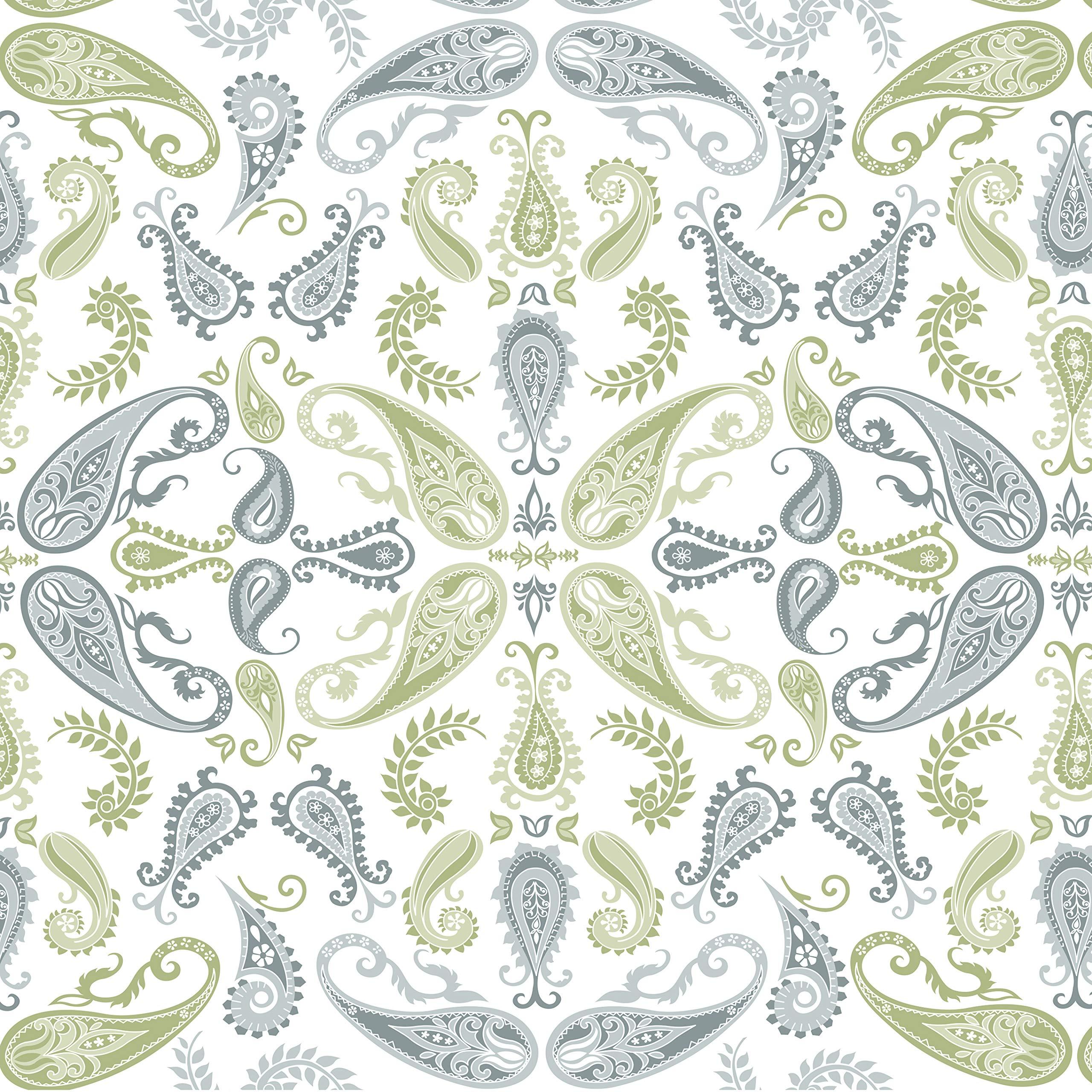 Con-Tact Brand Con-Tact Brand Grip Prints Shelf Liner, Durable and Non-Adhesive Liners, Non-Slip Drawer and Cabinet Liner, 18\" x 4\', Abbey Sage, Pack of 1 Roll