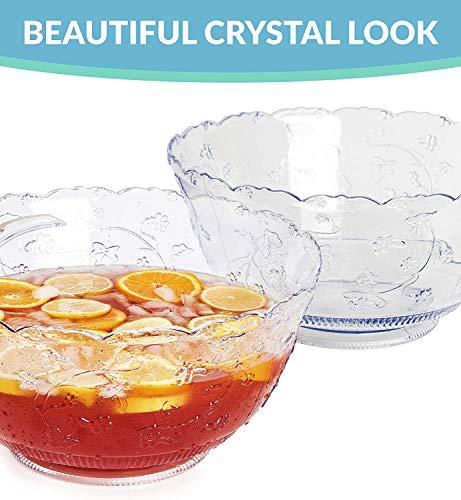 Upper Midland Products Premium Quality Plastic Punch Bowl With Ladle - Large 2 Gallon Bowl With 5 oz Ladle by Upper Midland Products