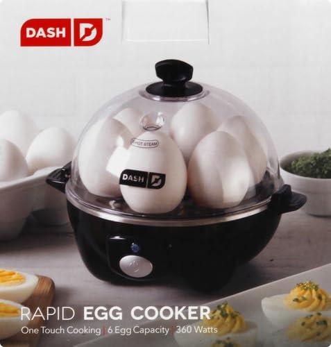 DASH DASH Rapid Egg Cooker: 6 Egg Capacity Electric Egg Cooker for Hard Boiled Eggs, Poached Eggs, Scrambled Eggs, or Omelets with Auto Shut Off Feature - Black