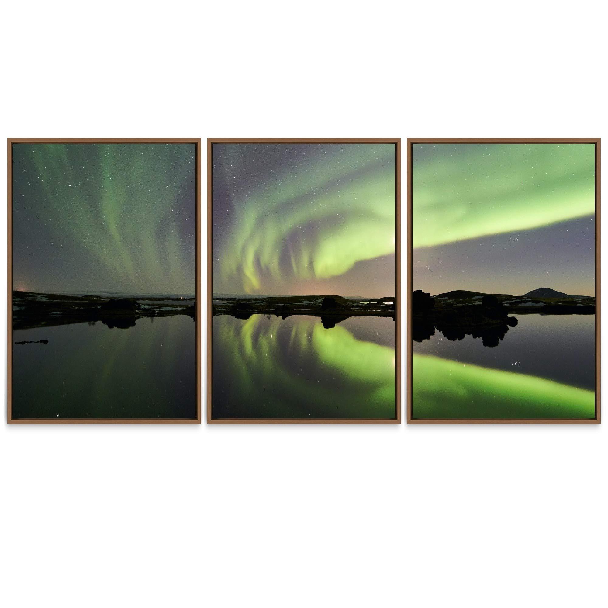 SIGNWIN SIGNWIN 3 Piece Framed Canvas Wall Art Astronomy & Space Canvas Prints Home Artwork Decoration for Living Room,Bedroom - 16\"x24\"x3 Panels