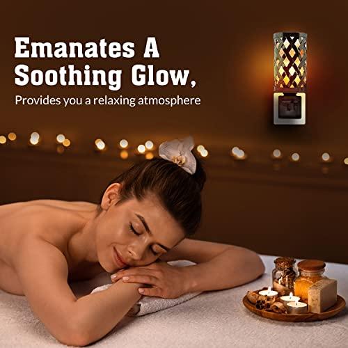 Himalayan glow Himalayan Glow Lattice Style Basket Salt Lamp Night Light with Pink Salt Chunks | 360 Degree Rotatable Wall Plug,Ideal Gift For Home Dcor