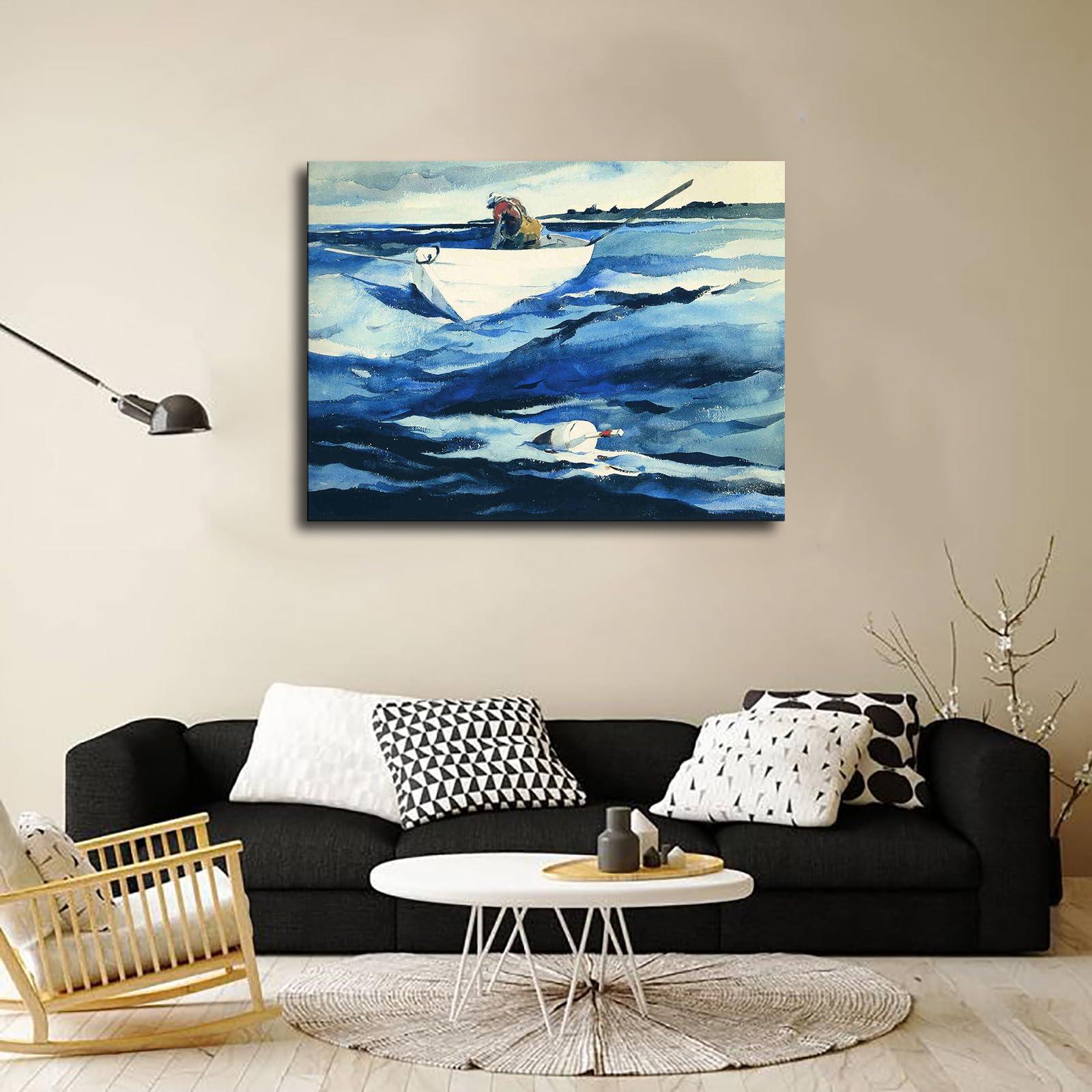 EviKoo EviKoo Andrew Wyeth The Lobsterman Picture Poster Canvas Wall Art HD Printing Modern Aesthetics Home Office Cafe Living Room Bedroom Home Garage Decor (1620inch-No Framed)