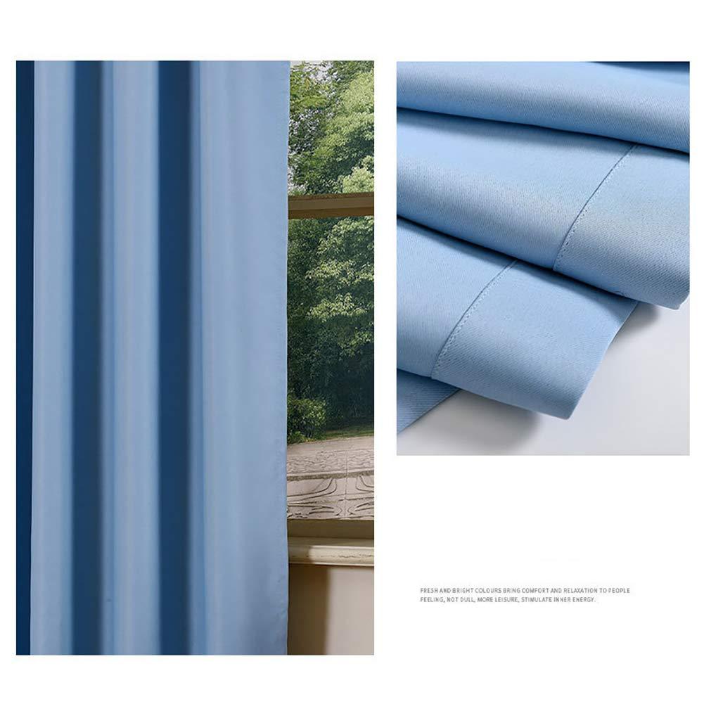 WSZGR Blackout Curtains for Living Room Bedroom Window,Rod Pocket Drapes,Room Darkening Thermal Insulated Window Curtain,1 Panel Blue 100" w X 63" l