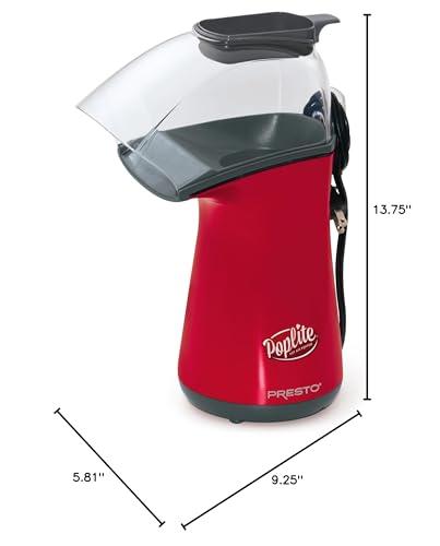 Presto Presto Poplite Hot Air Popcorn Popper, 18 Cups, Red