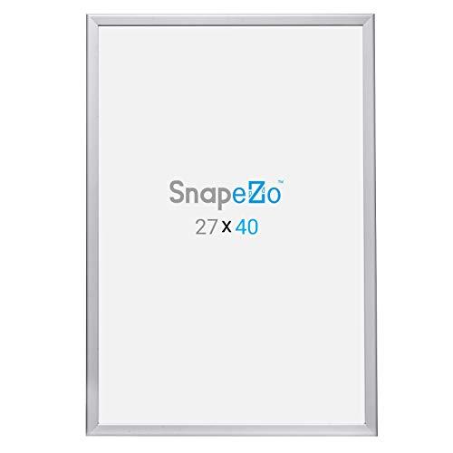 SnapeZo SnapeZo Movie Poster Frame 27x40, Silver, 1.25 Inch Aluminum Profile, Front-Loading Snap Frame, Wall Mounting, Professional Series for One Sheet Movie Posters