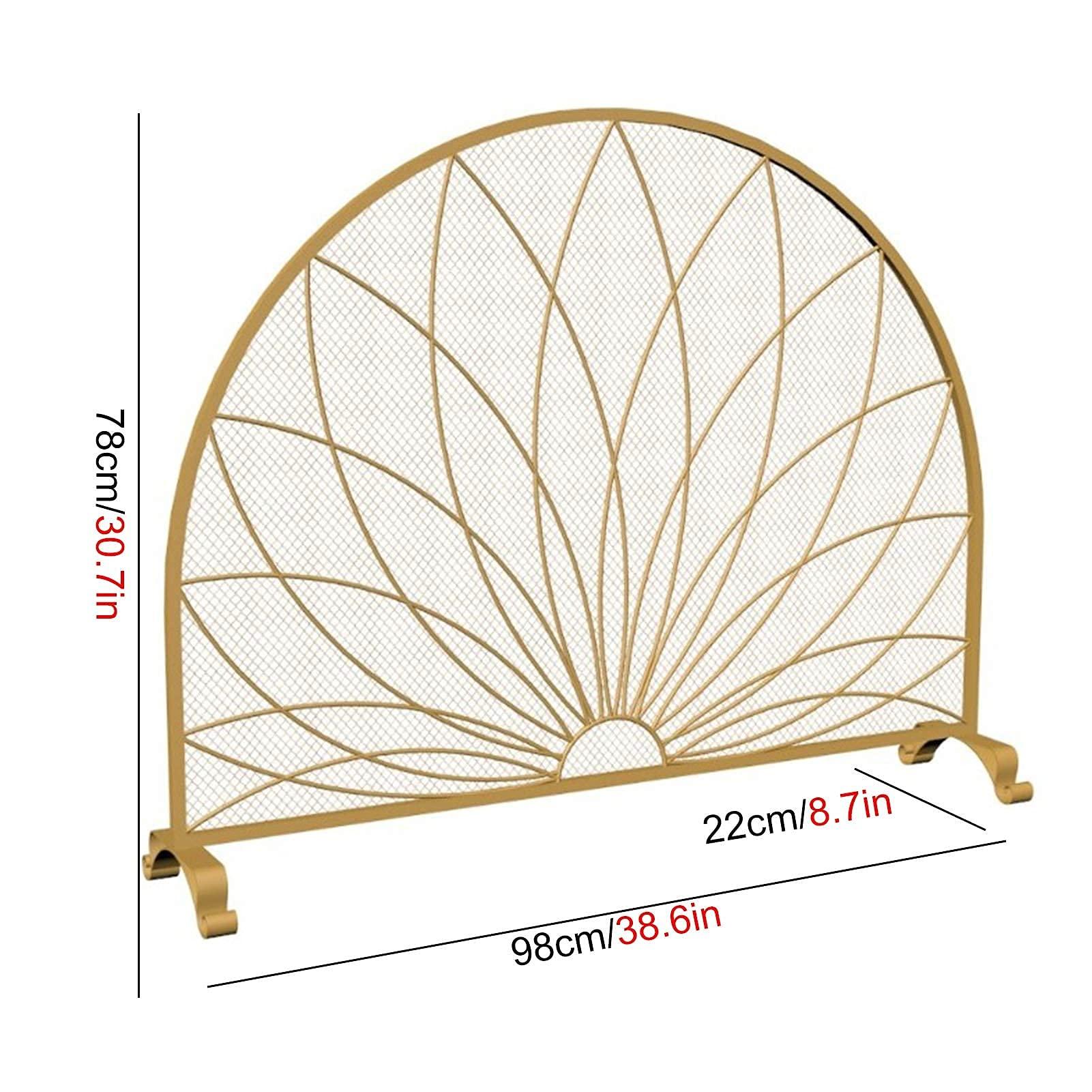 HomeLoft Basics Fireplace Screens Hearth Screen Door for Painted Black Brick Fireplace, Country Wrought Iron Fireplace Screen Mesh Curtain, Single Panel Fireguard