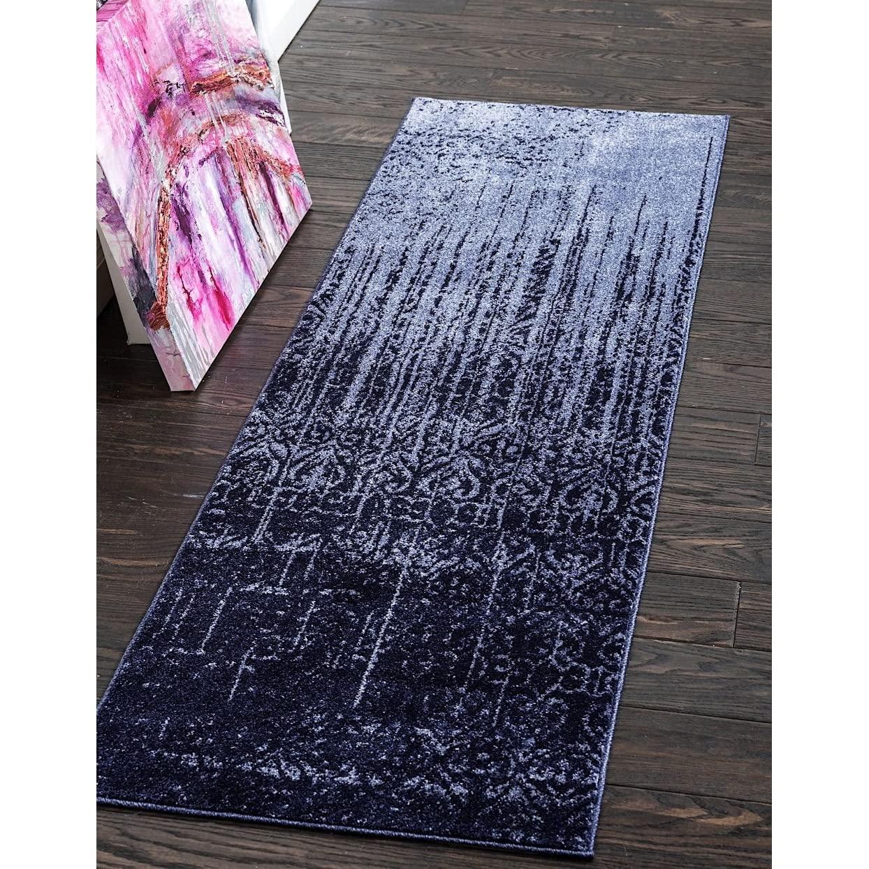 Overstock Overstock Contemporary Weby Collection Area Rug 10'6"x16'5" - Purple