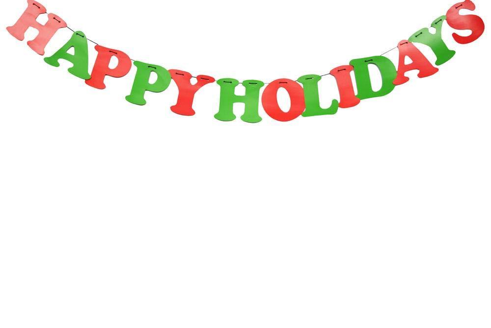 Quasimoon PaperLanternStore.com Happy Holidays Party Paper Letter Pennant Banner (10FT)