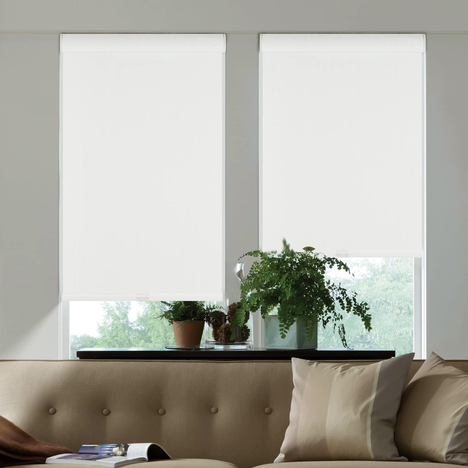 Tonature Tonature White Cordless 100% Blackout Roller Shades for Window Blinds with Valance, Free-Stop Thermal Insulated Roller Blinds for Windows Shades for Bedroom, Living Room,Home Office(39"W x 72"H,White)