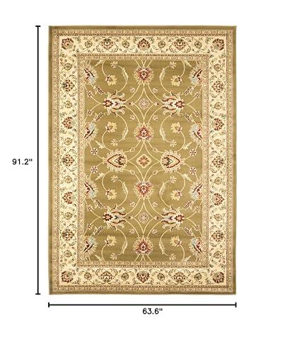 Safavieh SAFAVIEH Lyndhurst Collection Area Rug - 5'3" x 7'6", Green & Ivory, Traditional Oriental Design, Non-Shedding & Easy Care, Ideal for High Traffic Areas in Living Room, Bedroom (LNH553-5212)