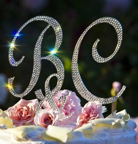 Unik Occasions Crystal Monogram Wedding Cake Topper Large Letter F