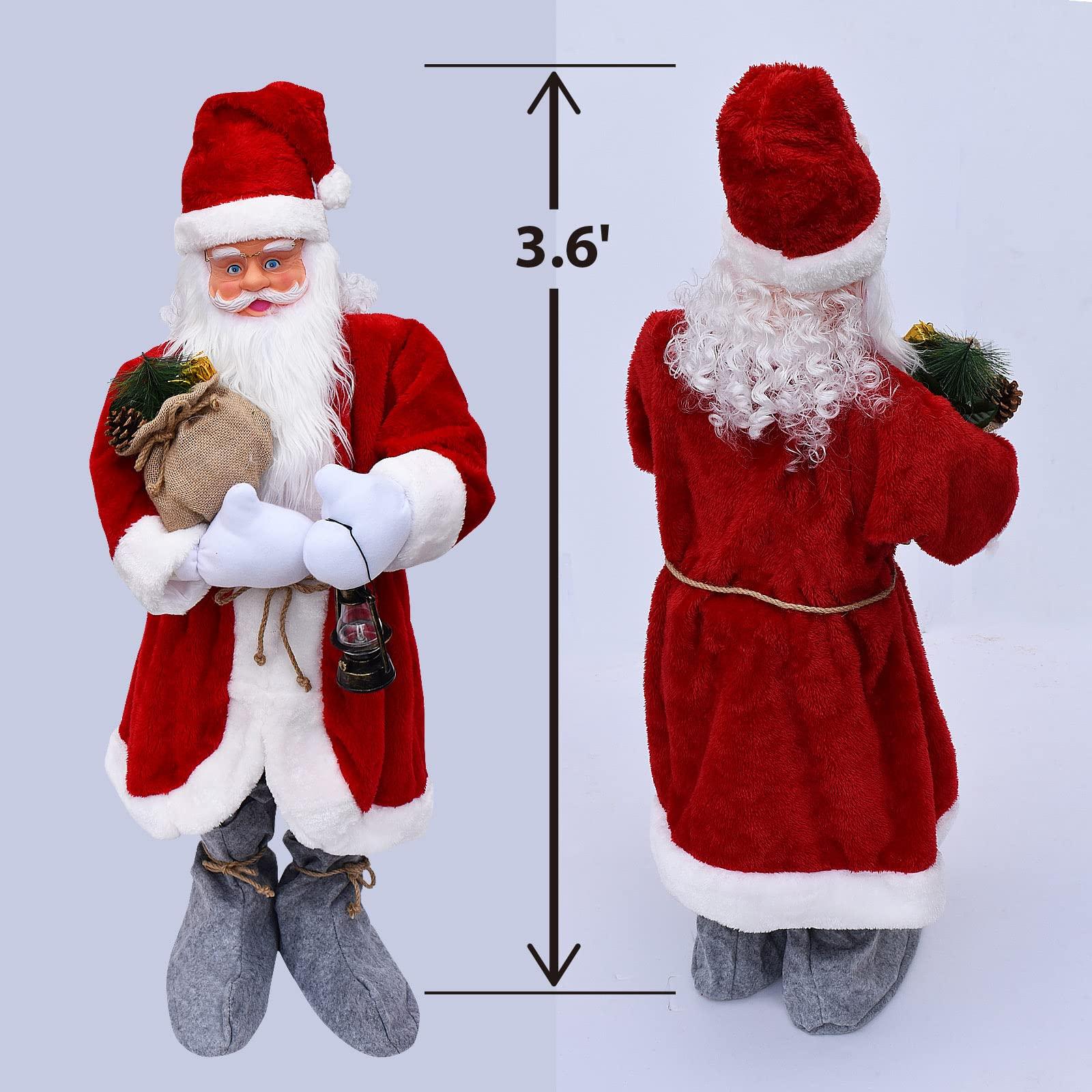 YardGrow YardGrow 3.6FT Christmas Animated Singing & Dancing Santa Life Size Santa Claus Xmas Decoration