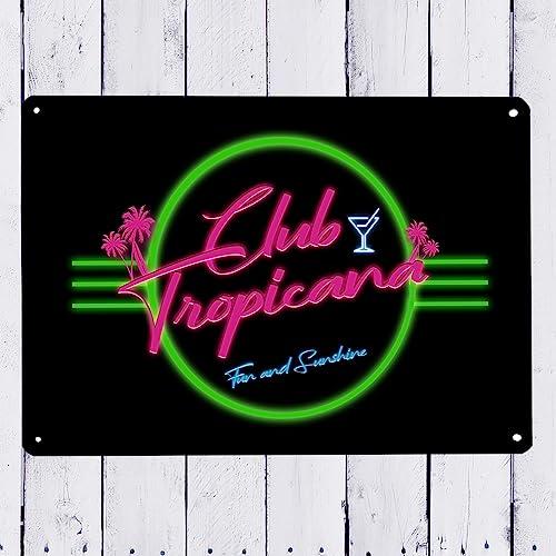 Artylicious Artylicious Club Tropicana Neon Cocktail Bar Wall Art A4 Metal Sign (30 X 20Cm Approx)