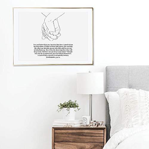 TypologiePaperCo Ecclesiastes 4:9-12 A Cord of Three Strands Is Not Quickly Broken Line Art Sketch Print, Unframed
