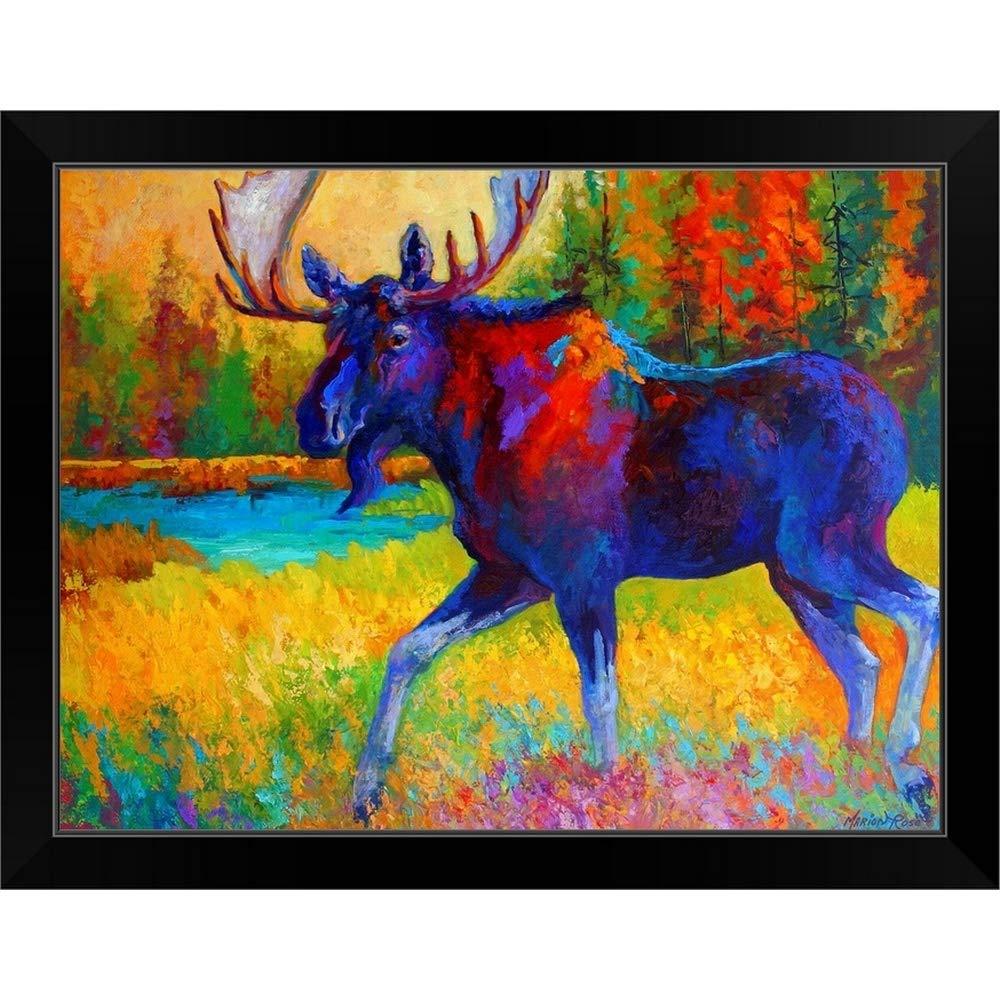CANVAS ON DEMAND Majestic Moose Black Framed Art Print, Wildlife Artwork