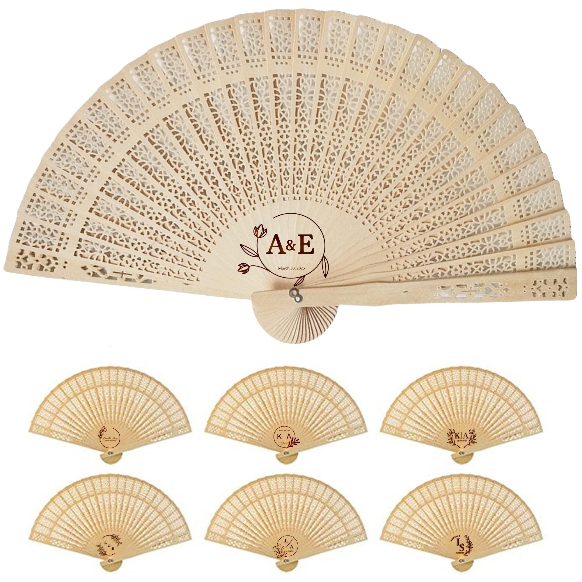 DFDG Personalized Folding Fans Handheld Bulk Custom Abanicos De Mano for Wedding Favors Bridal Bachelor Party Chinese Fans Folding Fan