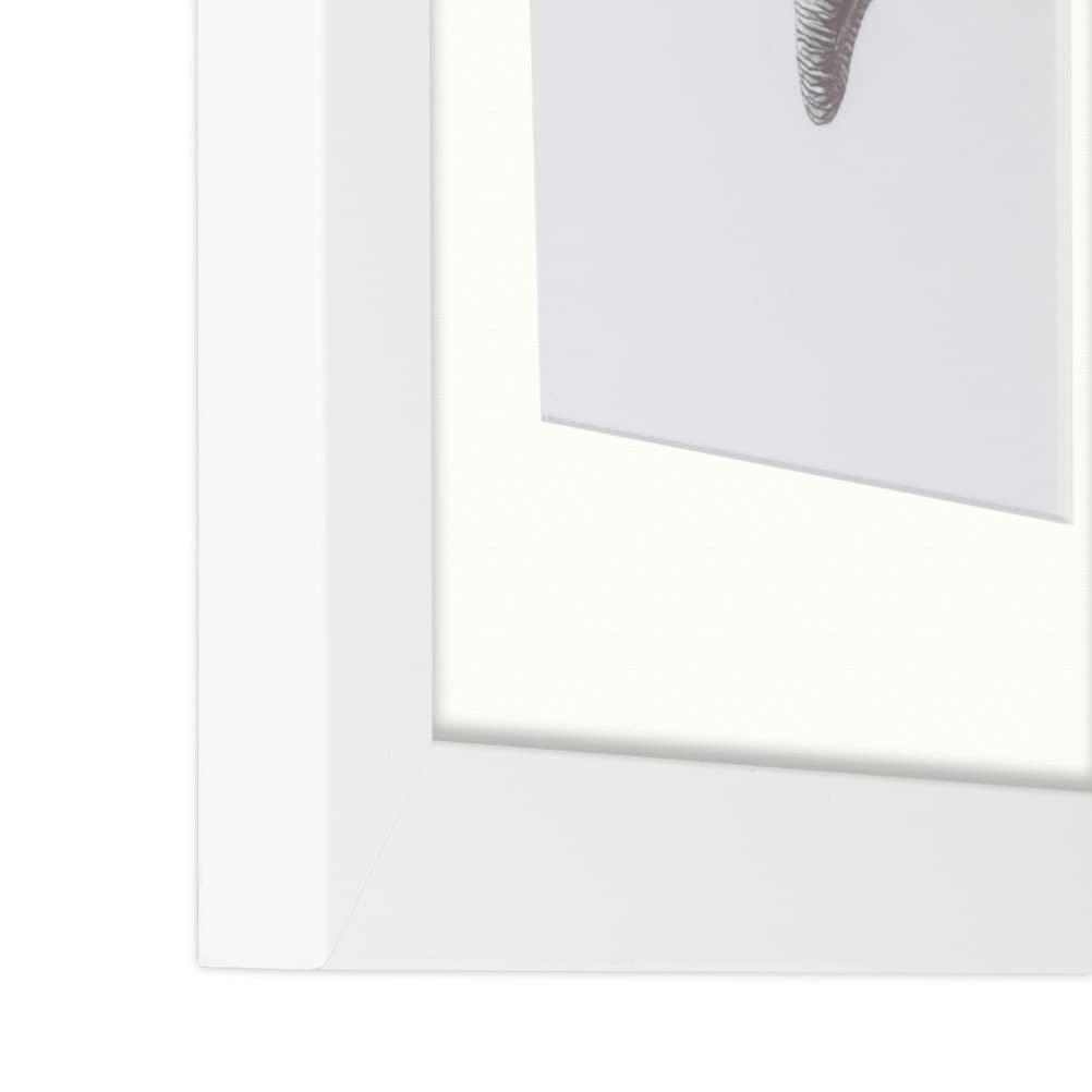 ArtToFrames ArtToFrames 11x13 inch Satin White Frame Picture Frame with 2 Inch Single Porcelain Mat, SingleMat-FRBW26074-11x13-754