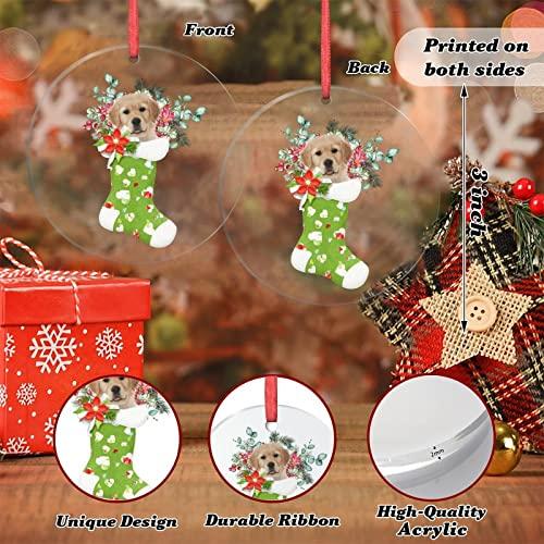 JOYYUEJIIN Merry Christmas Corgi Christmas Ornaments Animal Christmas Stocking Flower Christmas Decorations for Tree Merry Christmas Personalized Christmas Ornaments 2022 Hanging Ornaments New Year Gifts