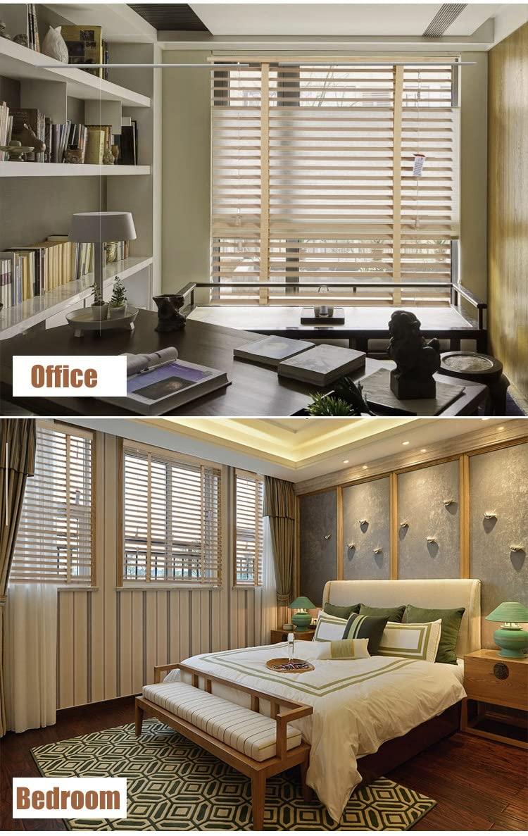 HWF 140cm/120cm/100cm/80cm/ 60cm Wide Wooden Venetian Blinds, 50mm Slats Window Horizontal Blinds Shades for Home/Office, Waterproof Blackout Blinds (Size : 100x160cm(39.4"x63.0"))