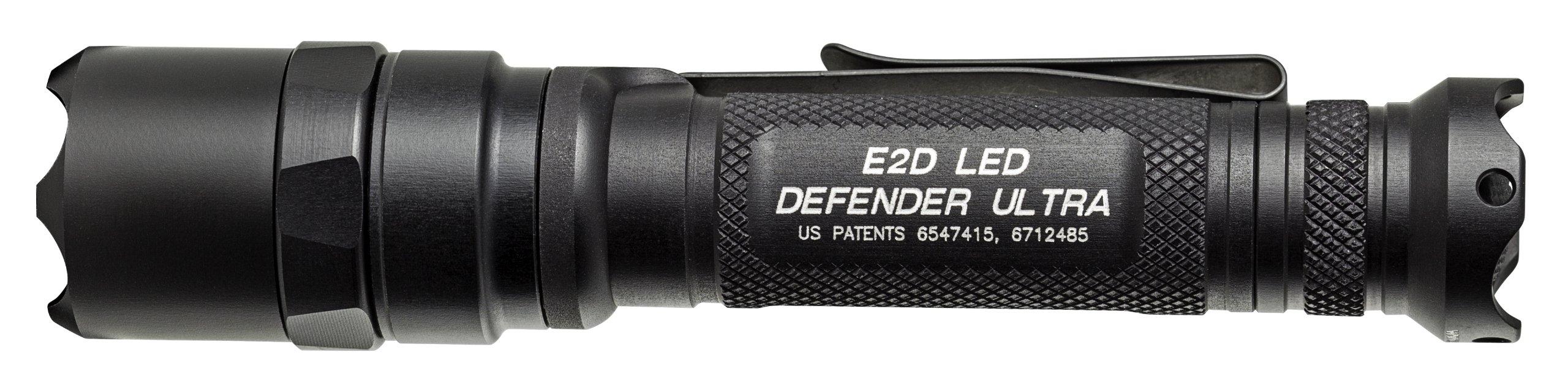 SureFire SureFire E2D Defender Ultra Dual-Output Flashlight with Dual-output tailcap click switch, Black