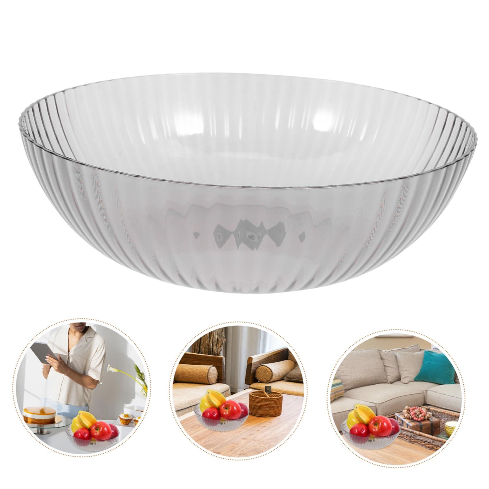 CONGARTENO CONGARTENO Plastic Serving Tray Large Tray Home Serving Tray Fruit Plate Ice Grey Round Outdoor Serving Tray Multi-function