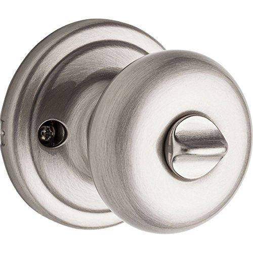 Kwikset Kwikset Hancock Entry Door Knob with Lock and Key, Secure Keyed Handle Exterior, Front Entrance and Bedroom, Satin Nickel, Pick Resistant SmartKey Rekey Security and Microban