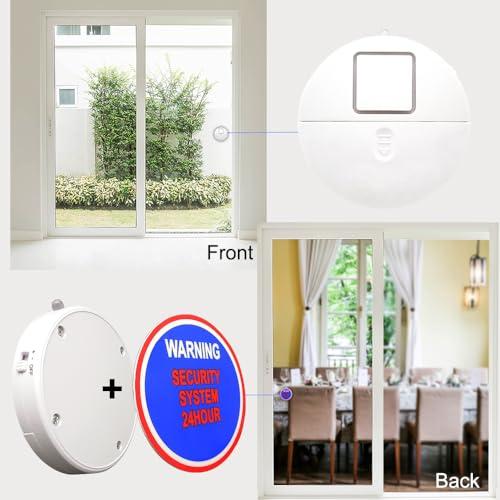 EVA LOGIK EVA LOGIK Modern Ultra-Thin Window Alarm with Loud 120dB Alarm and Vibration Sensors Compatible with Virtually Any Window, Glass Break Alarm Perfect for Home, Office, Dorm Room- 8 Pack