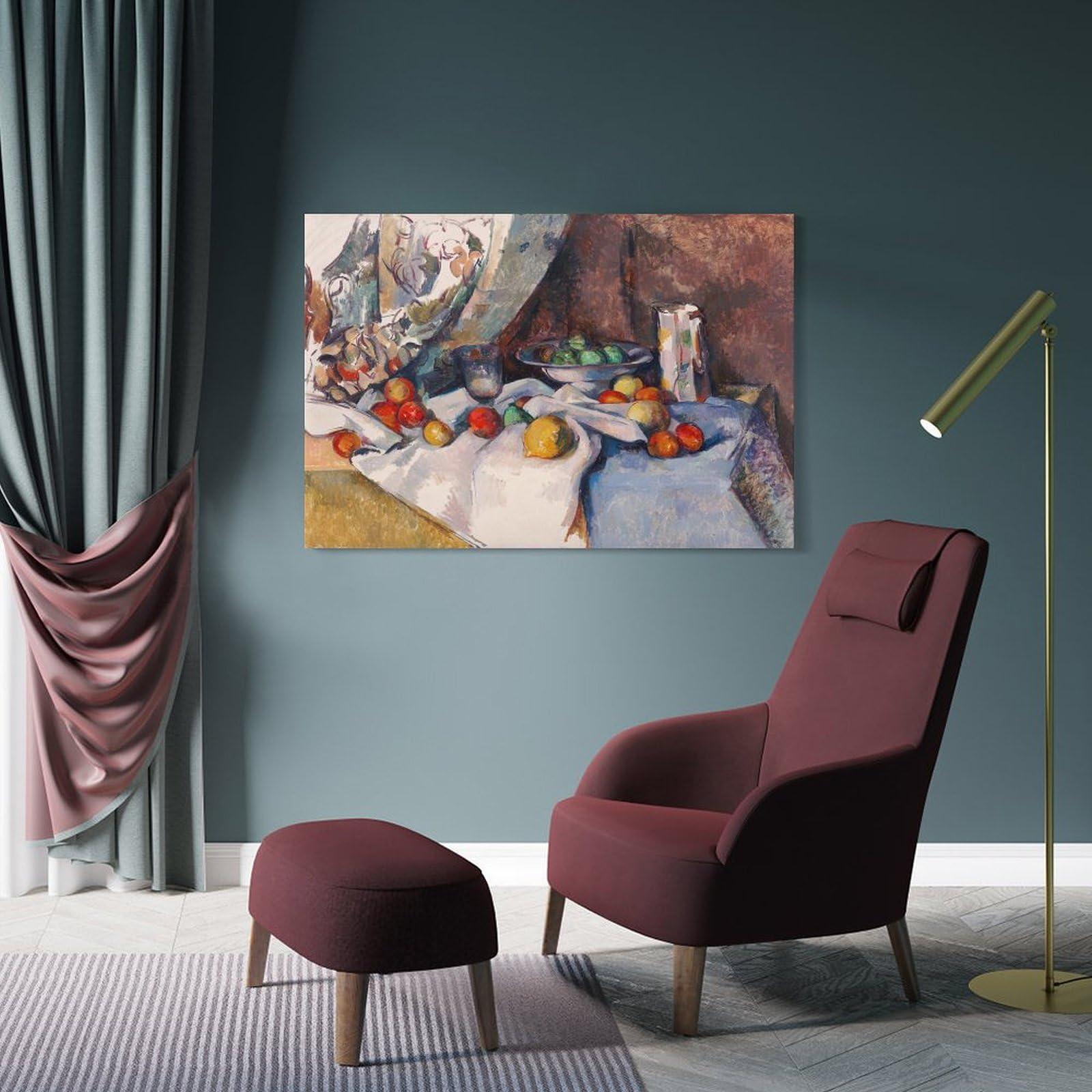 ZMLFJEA Paul Czanne,Still Life with Apples Poster Print for Teen Boys Room Wall Art Canvas Painting Print 24x36inch(60x90cm)