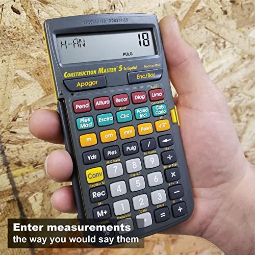 Calculated Industries Calculated Industries 4054 Construction Master 5 en Espanol Construction Feet-Inch-Fraction Calculator for Carpenters [Calculadora de construcción con pies, pulgadas y fracciones para carpinteros]