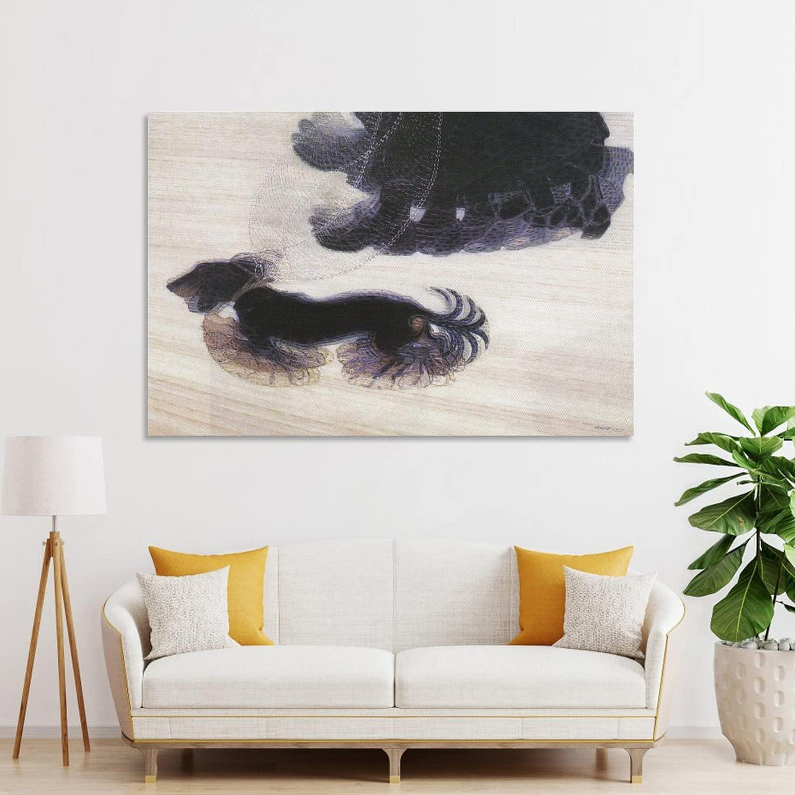 HUANGZIHUA886 Giacomo Balla - Dynamism of A Dog on A Leash Poster Decorative Painting Canvas Wall Art Living Room Posters Bedroom Painting 16x24inch(40x60cm)