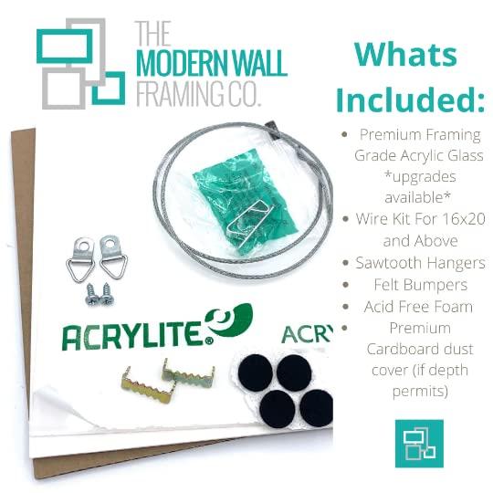 The Modern Wall Framing Co. Rustic Celtic Picture Frame, Handcrafted Irish Inspired Custom Frames For Wall Art Posters, Personalized Photo Frame, Solid Wood Frame With Premium Acrylic Cover (10 x 20, White)