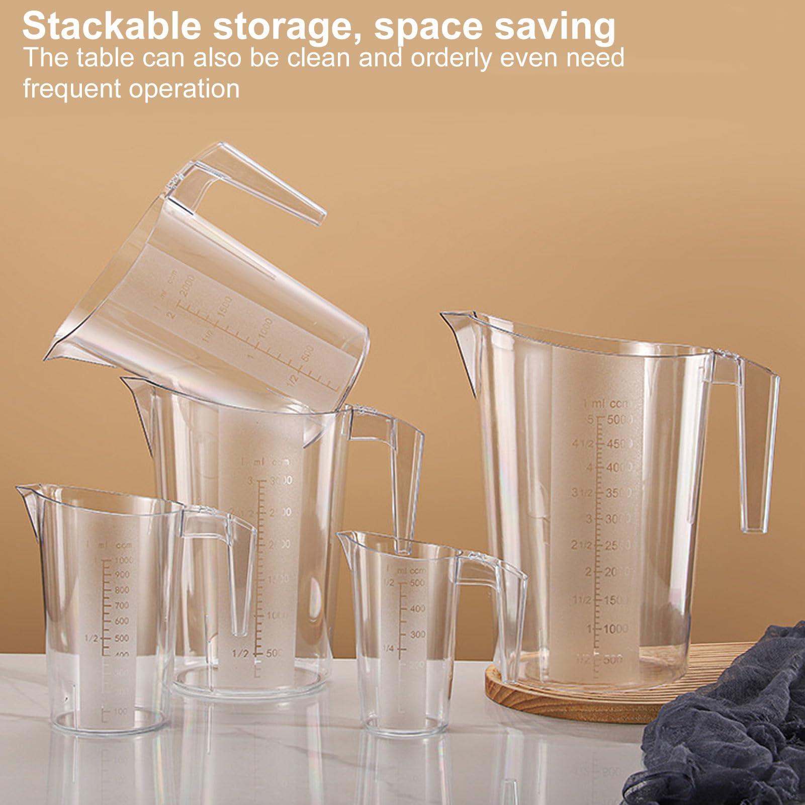 WOHPNLE Measuring Cup, Measuring Cup for Dry and Liquid Ingredients Measuring Pitchers Easy Read Liquid Measuring Cups for Vinegar Flour Liquid Oil(2000ML)