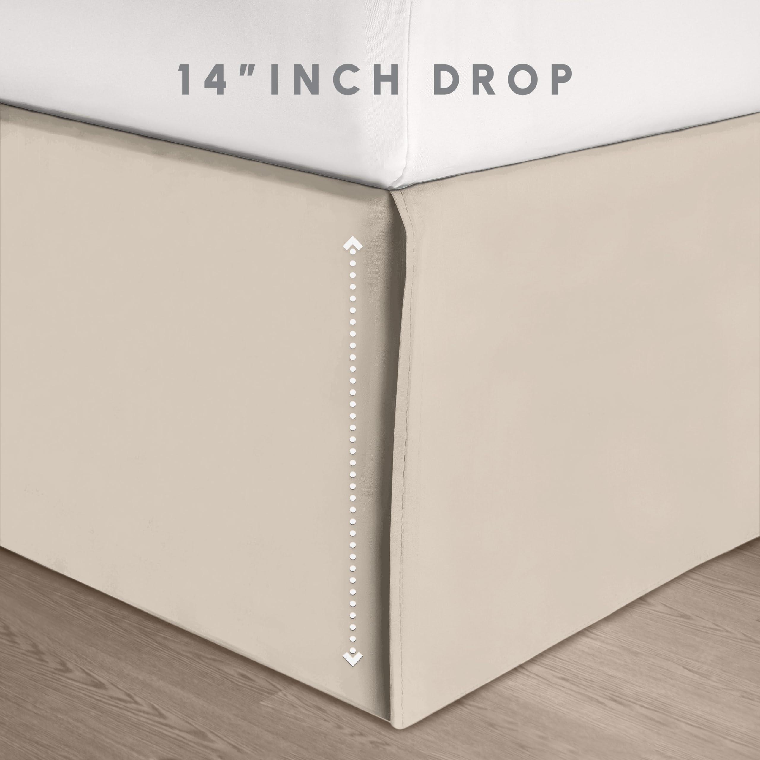 Elegant Comfort Elegant Comfort 8-Piece Pinch Pleated Comforter Set - All Season Complete Bed in a Bag, Includes 4pc Smart Sheet Set, Bed Skirt, Comforter, Matching Pillowcases and Shams, King/Cal King, Cream