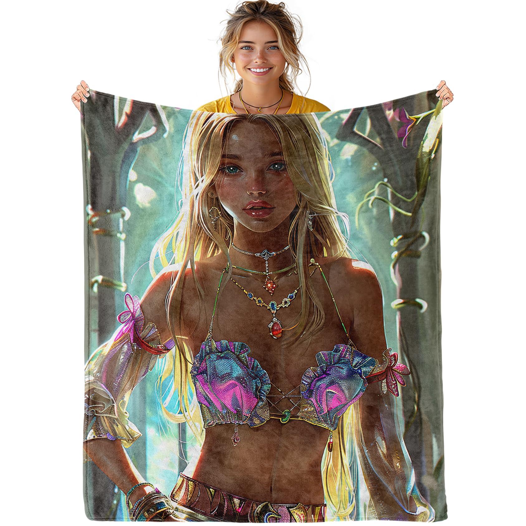 CDIWIDH Girls Throw Blanket - Princess Blanket - Pretty Girls Blankets for Teen Girls Room Soft Flannel Kids Blanket for Sofa Bed Chair Gift for Women, Twin Size 60\" x 80\" (150 x 200 cm)