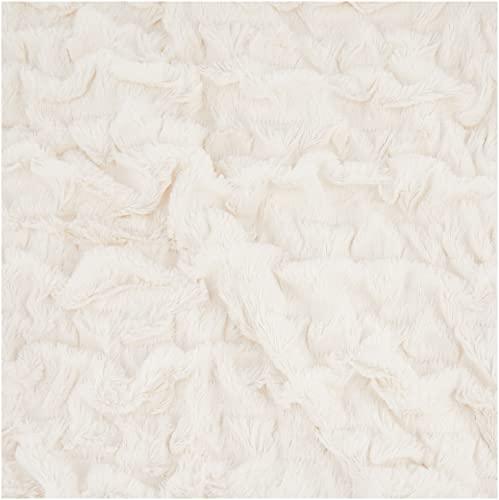 Comfort Spaces Comfort Spaces Ruched Faux Fur Plush 3 Piece Throw Blanket Set Ultra Soft Fluffy with 2 Square Pillow Covers, 50"x60", Ivory